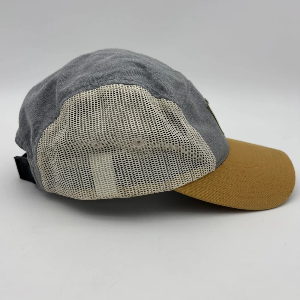 KANAKUK KAMPS Trucker‎ Hat Cap Grey Yellow Strapback 5 Panel Adjustable Patch